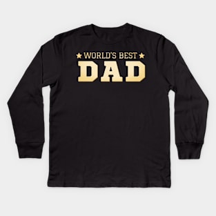 Worlds Best Dad | Vintage 3D Kids Long Sleeve T-Shirt